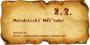 Malobiczki Nándor névjegykártya