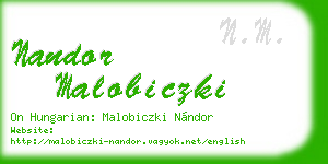 nandor malobiczki business card